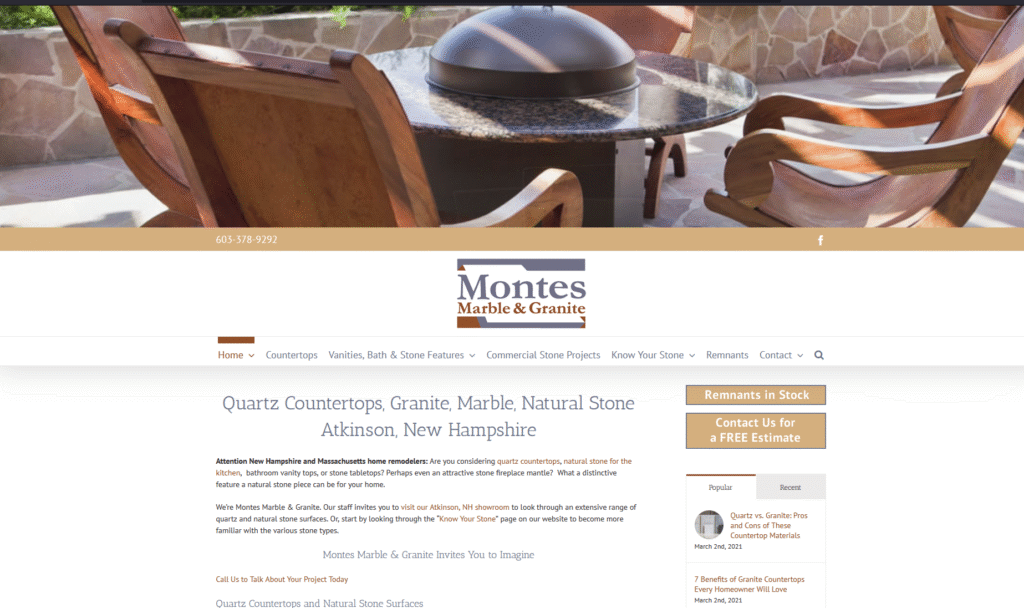 Marble, Granite & Natural Stone Dealer, Fabricator & Installer - Montes Marble & Granite Atkinson, NH